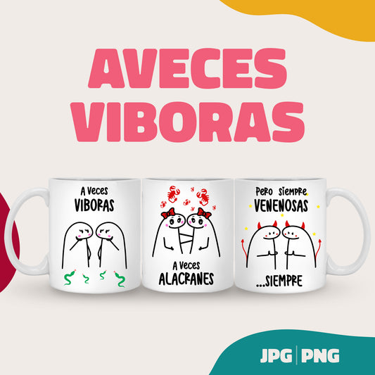 Aveces Viboras Taza Flork Mejores Amigas (PNG y JPG)