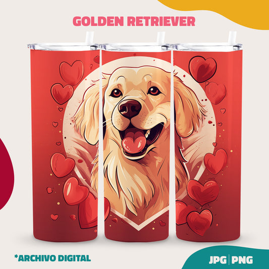 Golden Retrievere dog Mom and Father Valentine day  (JPG y PNG)