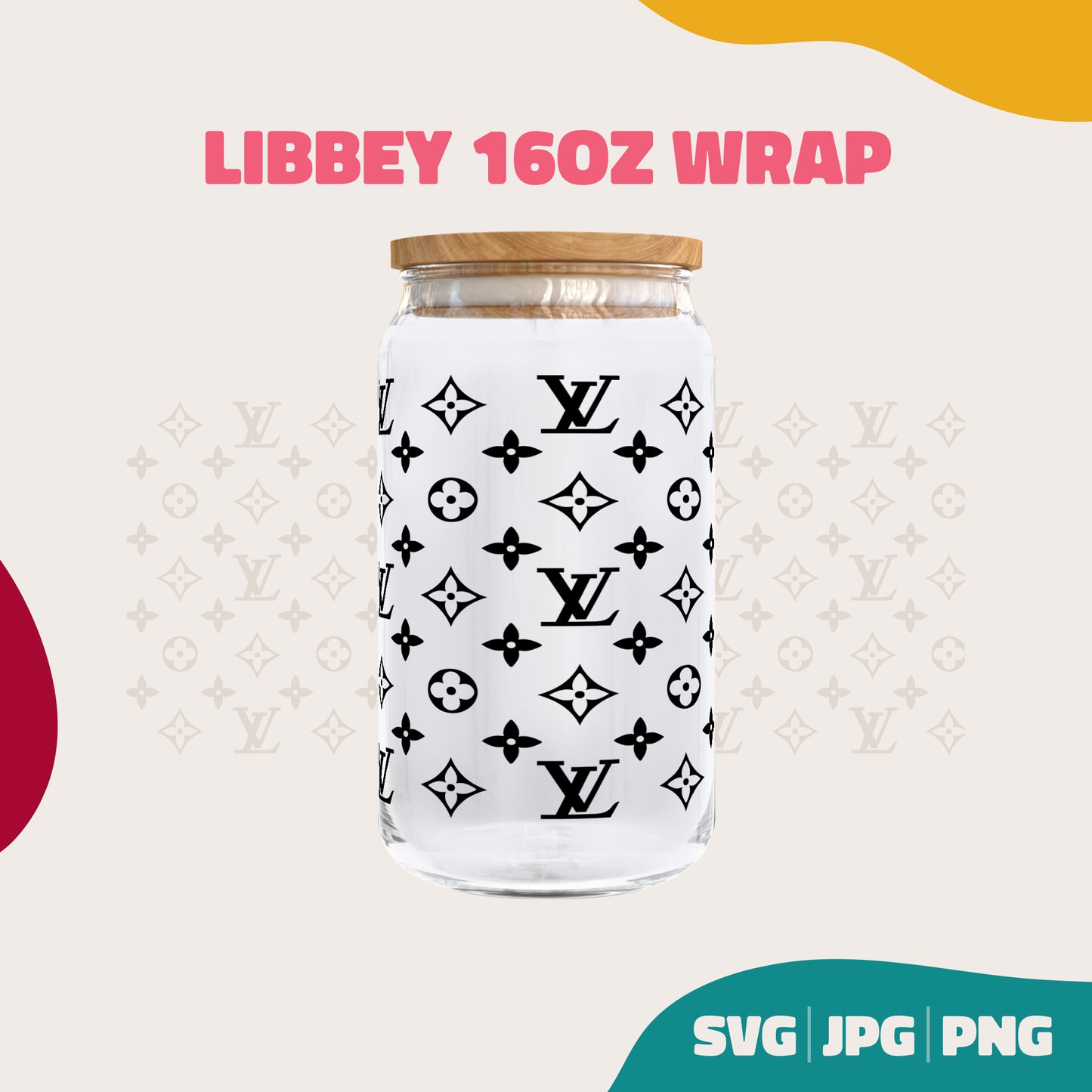 Louis Vuitton Libbey Glass 16oz (SVG, PNG, JPG)