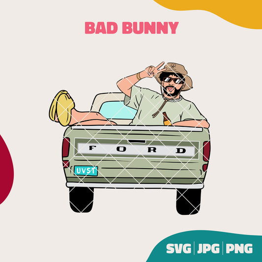 Bad Bunny Truck Ford (SVG, JPG, PNG)