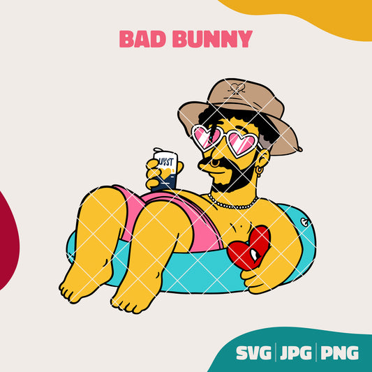 Bad Bunny Simpson (SVG, JPG, PNG)