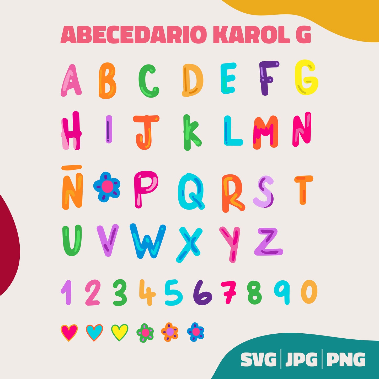 Mañana sera bonito Abecedario - Karol G (SVG, PNG)