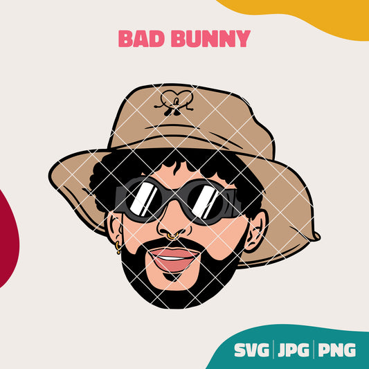 Bad Bunny Cabeza (SVG, JPG, PNG)