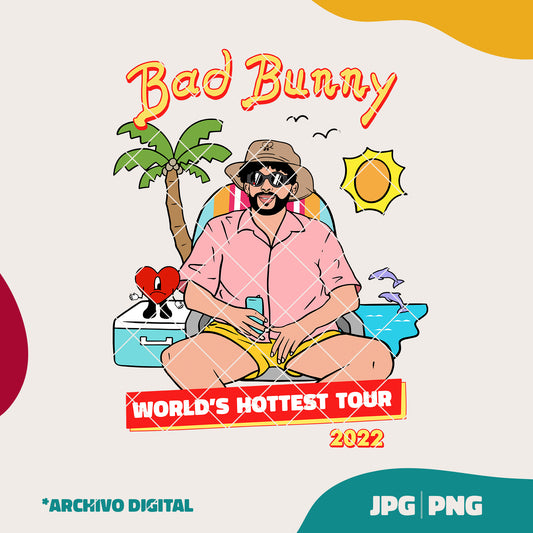 World's hottest Tour Bad Bunny (SVG, JPG, PNG)