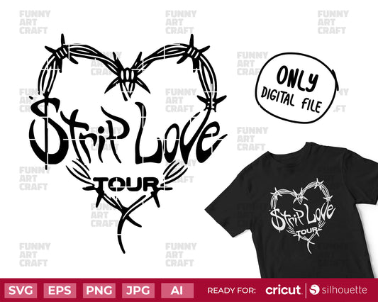 Strip Love Tour Svg Karol G Las Bichotas no lloran Mamiii SVG Clipart for Tshirt, Sticker, Mug Ready for Cricut and Sublimation